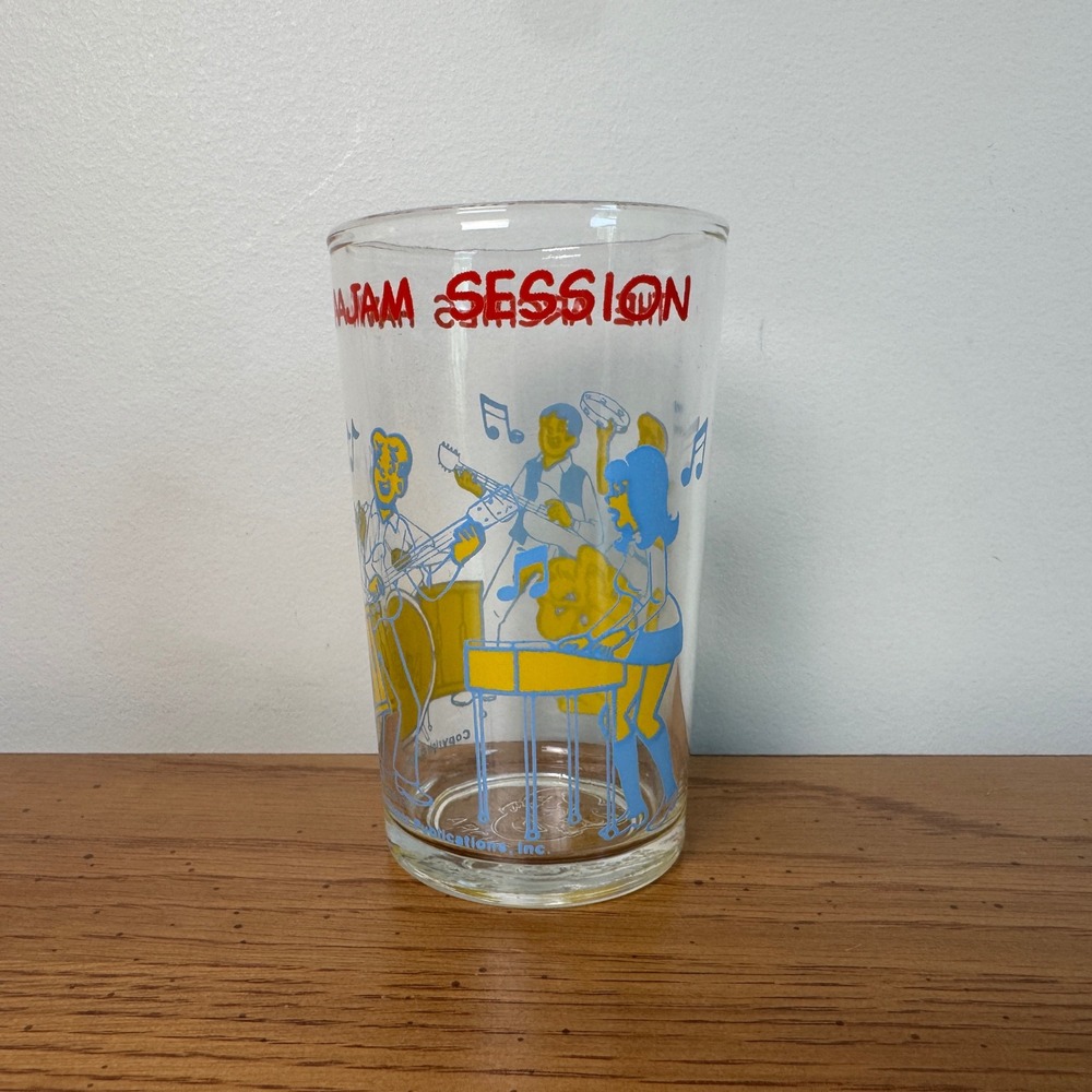 Vintage 1971 The Archies Having a Jam Session Glass Tumbler Comic Graphics